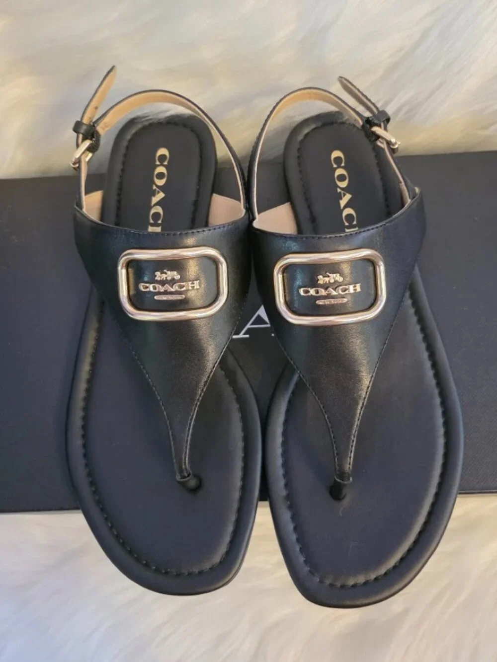 COACH Jordin Leather Sandals w Box - Size 6 - Picture 2 of 7